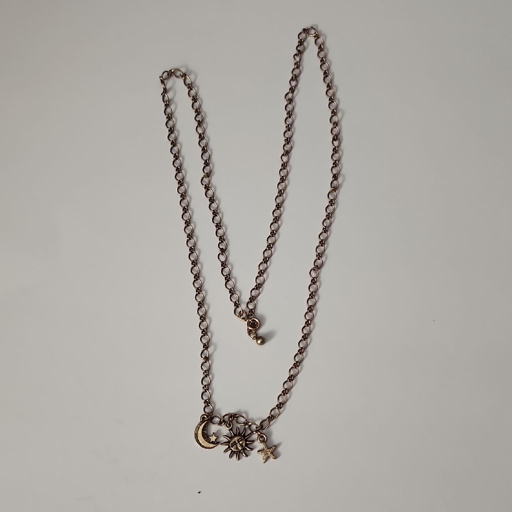 Gold Star Sun And Moon 30 In Necklace